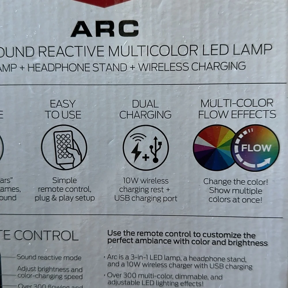 3-in-1 sound reactive multicolor LED LAMP+HEADPHONE STAND+WIRELESS CHARGER